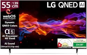 LG 139 cm (55 inches) QNED-75 Year 2024 Edition 4K Ultra HD (3840x2160) Smart WebOS QNED TV 55QNED75SRA (Black)