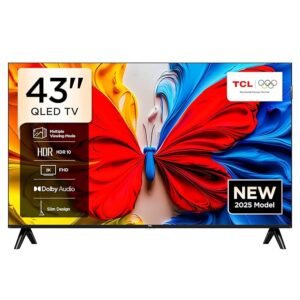 TCL 43S5K Television 43 Inch Smart TV QLED HDR 10 Google TV, Dolby Audio, Game Mode, Multiple Eye Care with Slim Design (2025 Model)