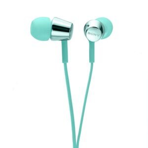 Sony MDR-EX155AP Wired in Ear Headphones with Tangle Free Cable, 3.5mm Jack, Headset with Mic for Phone Calls and 1 Year Warranty - (Mint Blue)