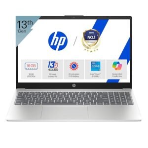 HP OmniBook 5 (Previously Pavilion) Intel 13th Gen Core i5 1334U (16GB LPDDR5X,512GB SSD) 2K,IPS, 300nits, 16''/40.6cm, Win11,M365 Basic(1yr),Office Home24, Silver,1.79kg, Camera w/Shutter, ba1008TU