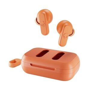 Skullcandy Dime True Wireless Earbuds Mic, Charging Case - 12H Battery, Call Track, Volume Control, IPX4 Water Resistant, Secure Fit, Golden Orange