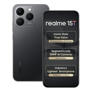 realme 15T 5G Smartphone 8+128GB Suit Titanium,6.67inch Screen, 120Hz Display,7000mAh Battery,60W Fast Charge,Front & Rear Dual 50MP Cameras, Dimensity 6400 Max 5G Chipset,IP69