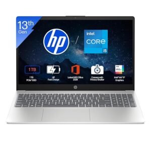 HP 15, 13th Gen Intel Core i5-1334U (16GB DDR4, 1TB SSD) FHD, Anti-Glare, Micro-Edge, 15.6''/39.6cm, Win11, M365(1yr)* Office24, Silver, 1.59kg, FD0552TU, Iris Xe, FHD Camera w/Shutter, Backlit Laptop