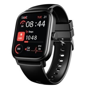 Boat Wave Call 3 Smartwatch 1.83” HD Display with Animated Watch Faces; BT Calling, Functional Crown, Multiple Sports Modes, IP68, HR, SpO2 Monitor, Smart Watches for Men & Women (Bold Black)