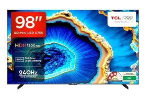 TCL 248 cm (98 inches) 4K Ultra HD Smart QD-Mini LED Google TV 98C755 (Black)