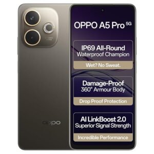 OPPO A5 Pro 5G (Mocha Brown, 8GB RAM, 128GB Storage)|6.67” HD+ 120Hz Refresh Rate Screen | 45W SUPERVOOC|with No Cost EMI/Additional Exchange Offers