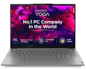 Lenovo Yoga Slim 7, Intel Core Ultra 5 125H, 16GB RAM, 512GB SSD, WUXGA-OLED 14"(35.5cm), Windows 11, Microsoft 365 Basic + Office Home 2024, Grey, 1.39Kg, 83CV00DFIN, 400Nits, 1Yr ADP Free, AI PC