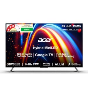 acer 164 cm (65 inches) M Series 4K Ultra HD Smart QLED Mini LED Google TV AR65UDMGR2885AT (Black)